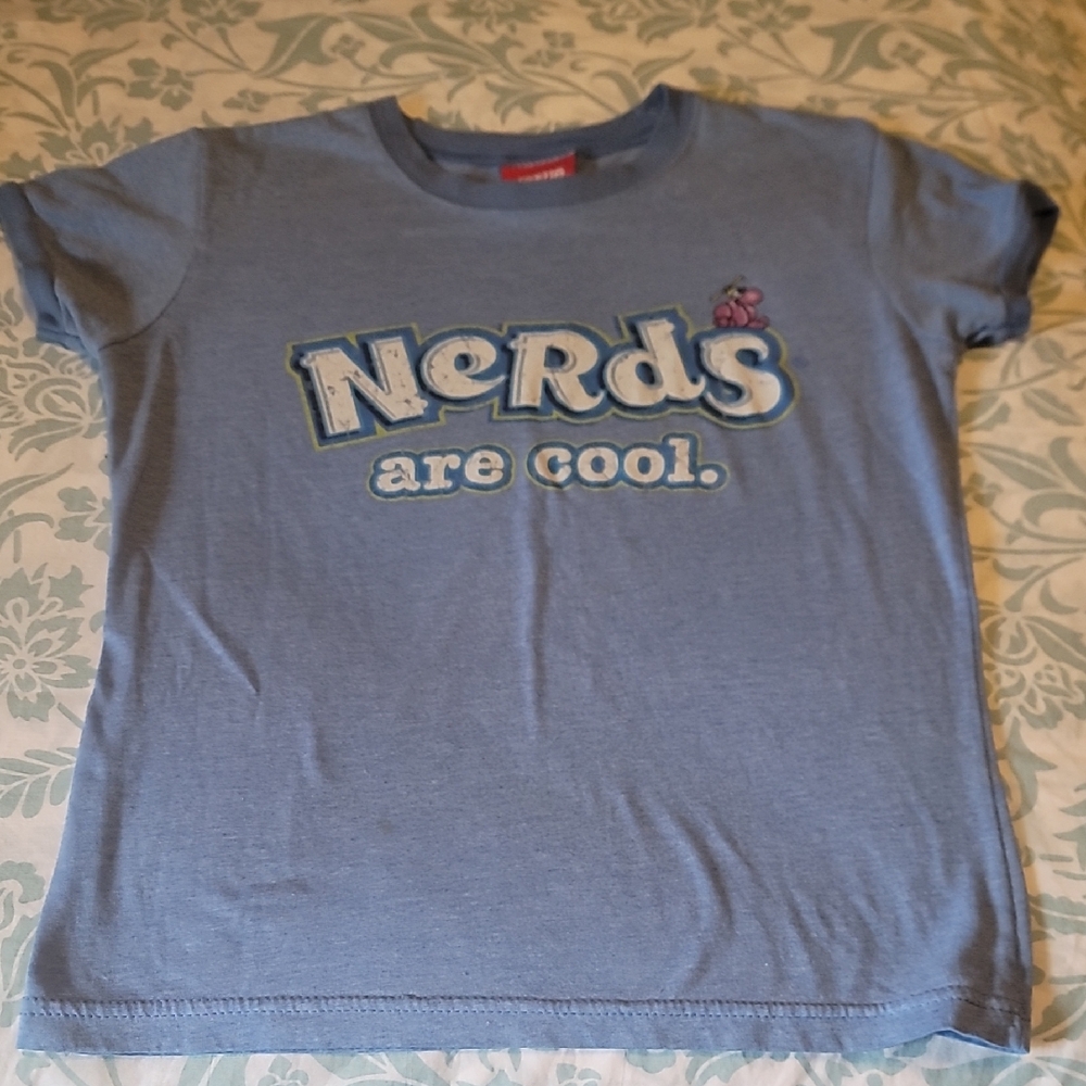 Casual Blue Short Sleeve Tee Cotton Blend